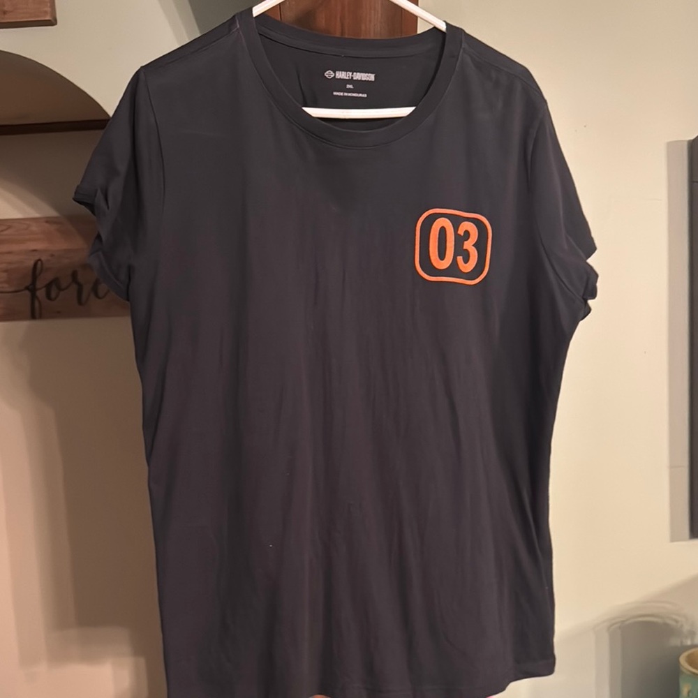 Harley Davidson black and orange 03 t shirt